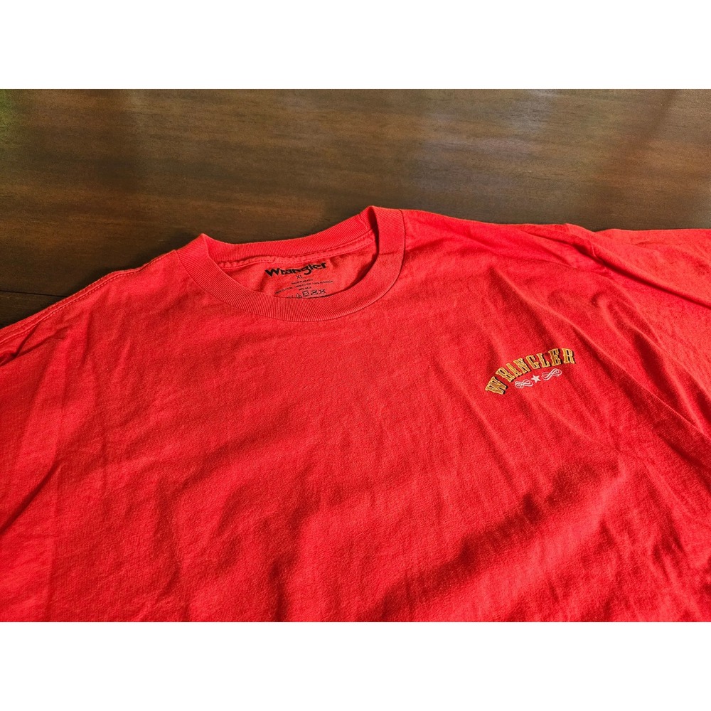 Wrangler Graphic T-Shirt Mens XL Red Blood Sweats and Steers Rodeo Western